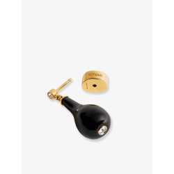 Onyx drops brass earrings
