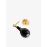 Onyx drops brass earrings