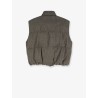 Sleeveless effect twill-denim down jacket