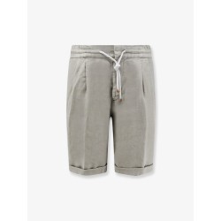 Linen bermuda shorts with drawstring