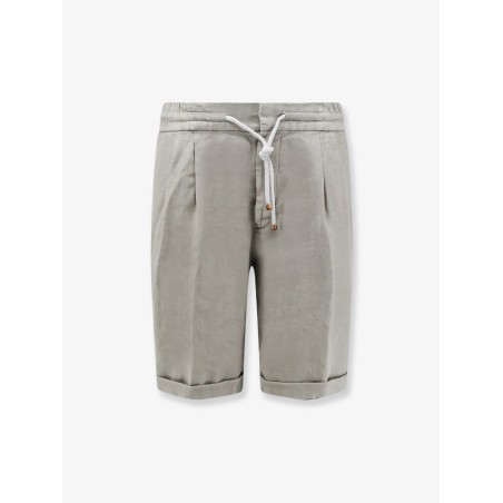Linen bermuda shorts with drawstring