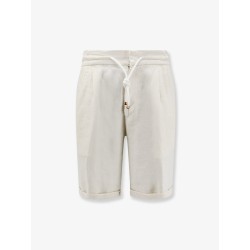Linen bermuda shorts with drawstring