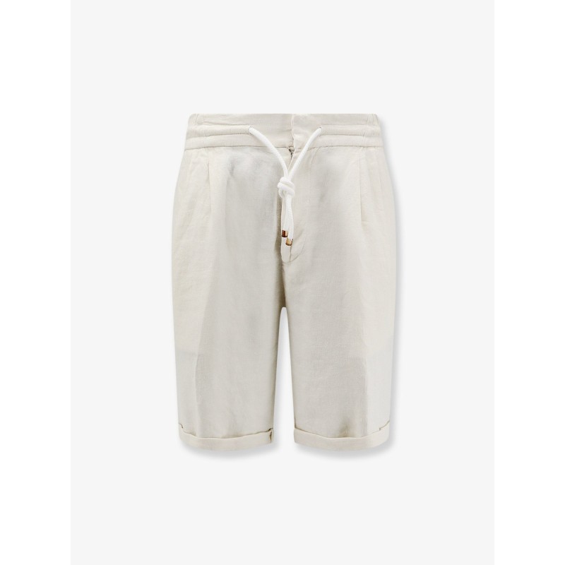 Linen bermuda shorts with drawstring