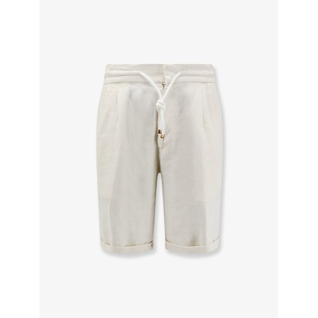 Linen bermuda shorts with drawstring