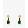 Jade Drops Brass Earrings