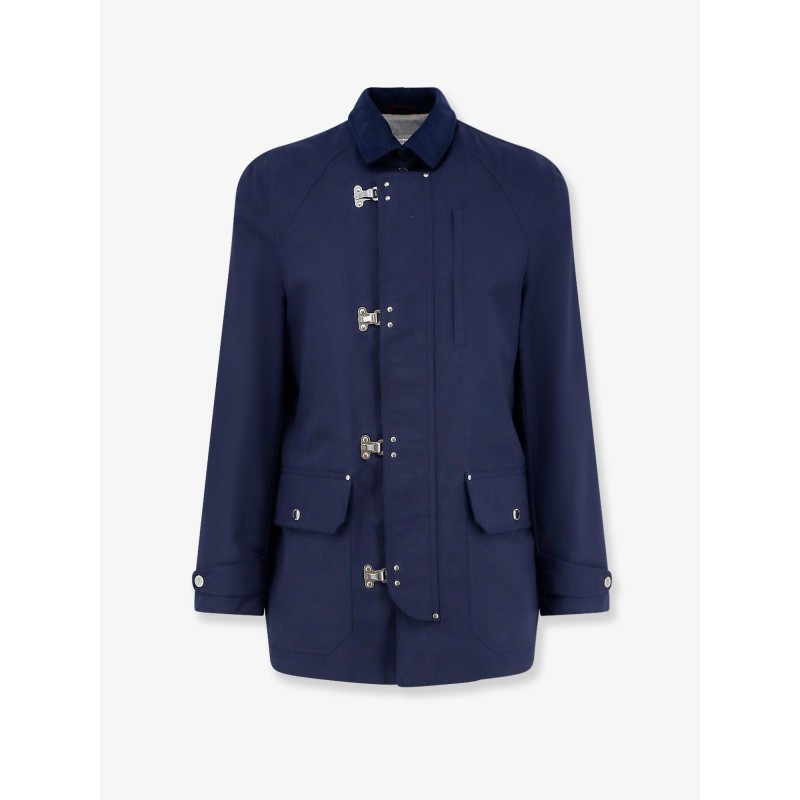 Water-resistant jacket with hooks