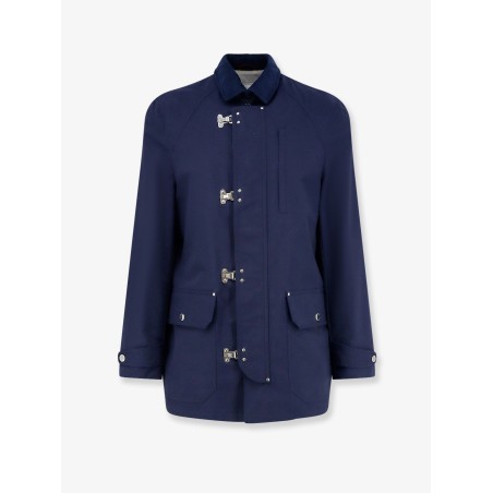 Water-resistant jacket with hooks