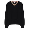 MAGLIA IN LANA MERINO CON SCOLLO "CHECK"