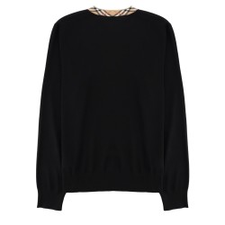 MAGLIA IN LANA MERINO CON SCOLLO "CHECK"