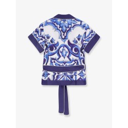 Silk shirt with Maiolica print