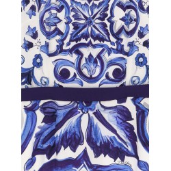 Silk blend dress with Maiolica print