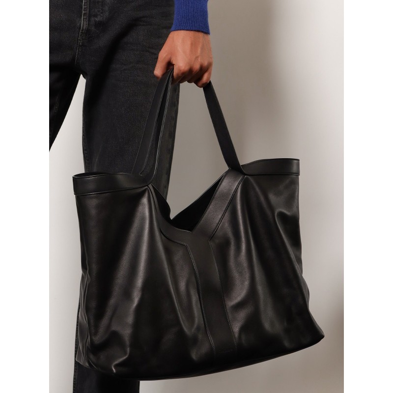 Y Oversize leather tote bag