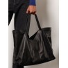 Y Oversize leather tote bag