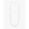 Metal and pearls VLogo Signature necklace