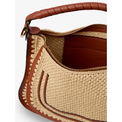 Marcie raffia shoulder bag