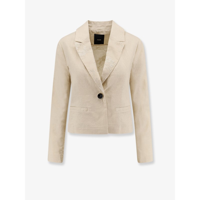 Idony embroidered linen blazer