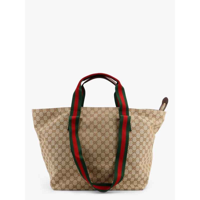 GG fabric shopping bag with Nastro Web handle detail