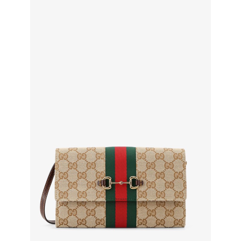 Gucci Horsebit Web GG fabric wallet