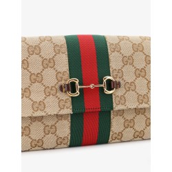 Gucci Horsebit Web GG fabric wallet