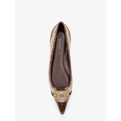 Savoy GG fabric ballerinas with stud detail