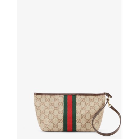 GG fabric clutch with Nastro Web on the front