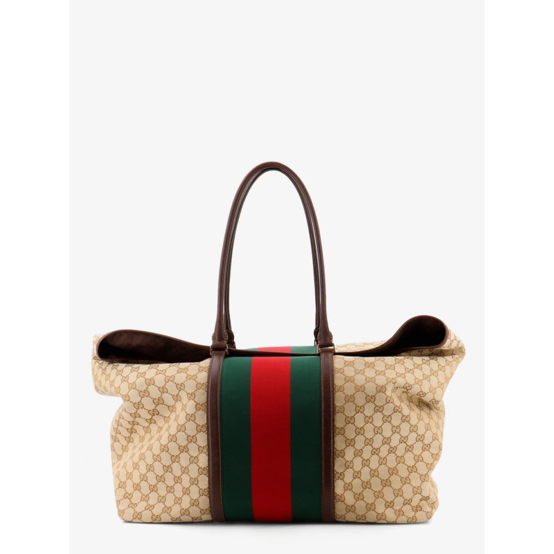 GG fabric travel bag with Web detail on the front