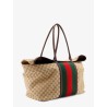 GG fabric travel bag with Web detail on the front