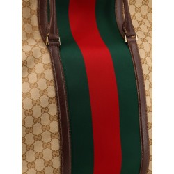 GG fabric travel bag with Web detail on the front