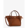 Hammered leather shopping bag