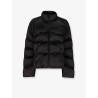 Nylon down jacket with all-over lettering logo