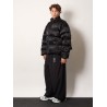 Nylon down jacket with all-over lettering logo