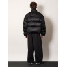 Nylon down jacket with all-over lettering logo