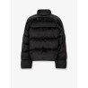 Nylon down jacket with all-over lettering logo
