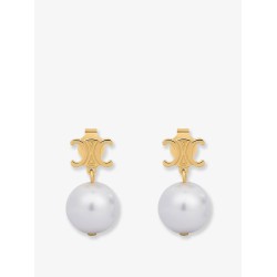 Brass earrings with pearls