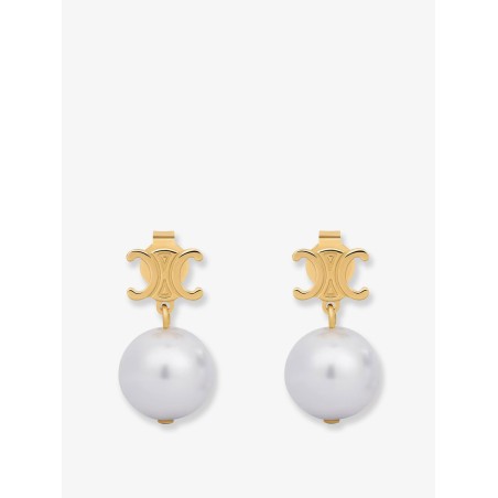 Brass earrings with pearls