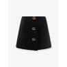 Wool crepe skirt with Double G button