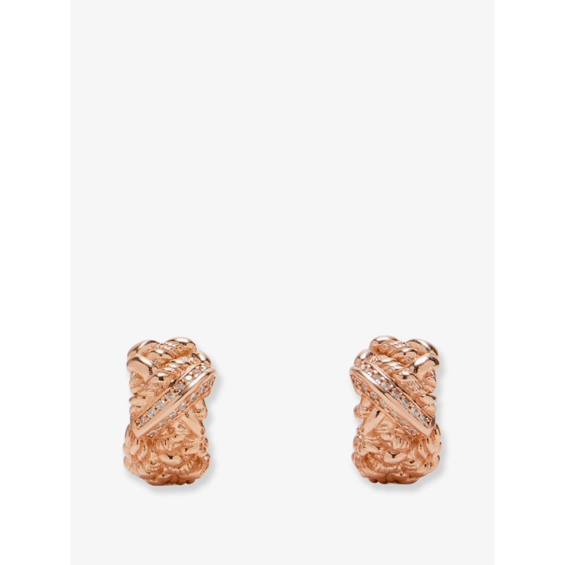 Brass earrings with gold finishes