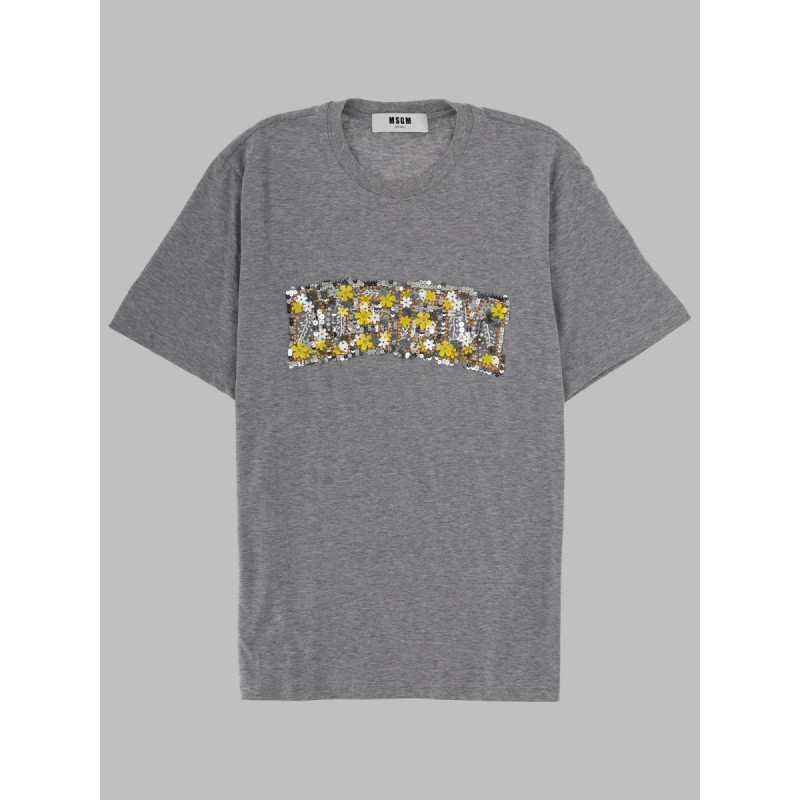 T-SHIRT CON LOGO CON PAILLETTES