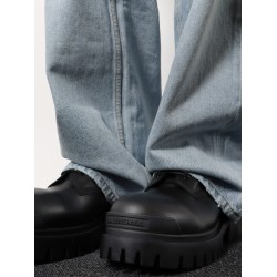 Leather boots with maxi rubber sole