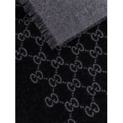 Double wool jacquard scarf with GG motif