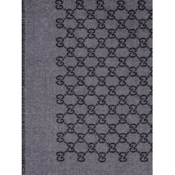 Double wool jacquard scarf with GG motif