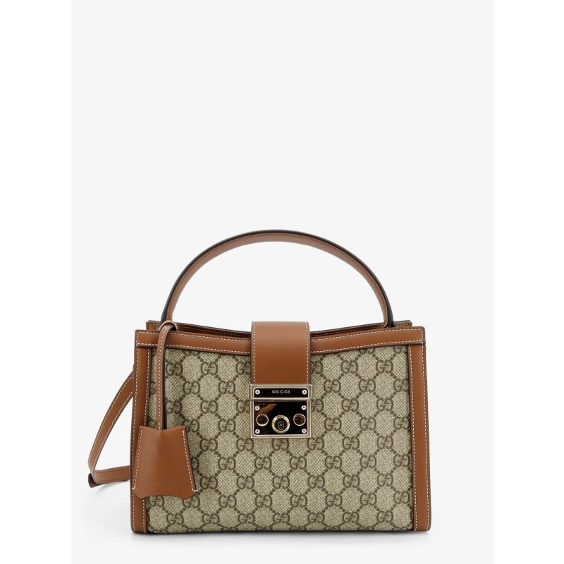 Padlock handbag with shoulder strap