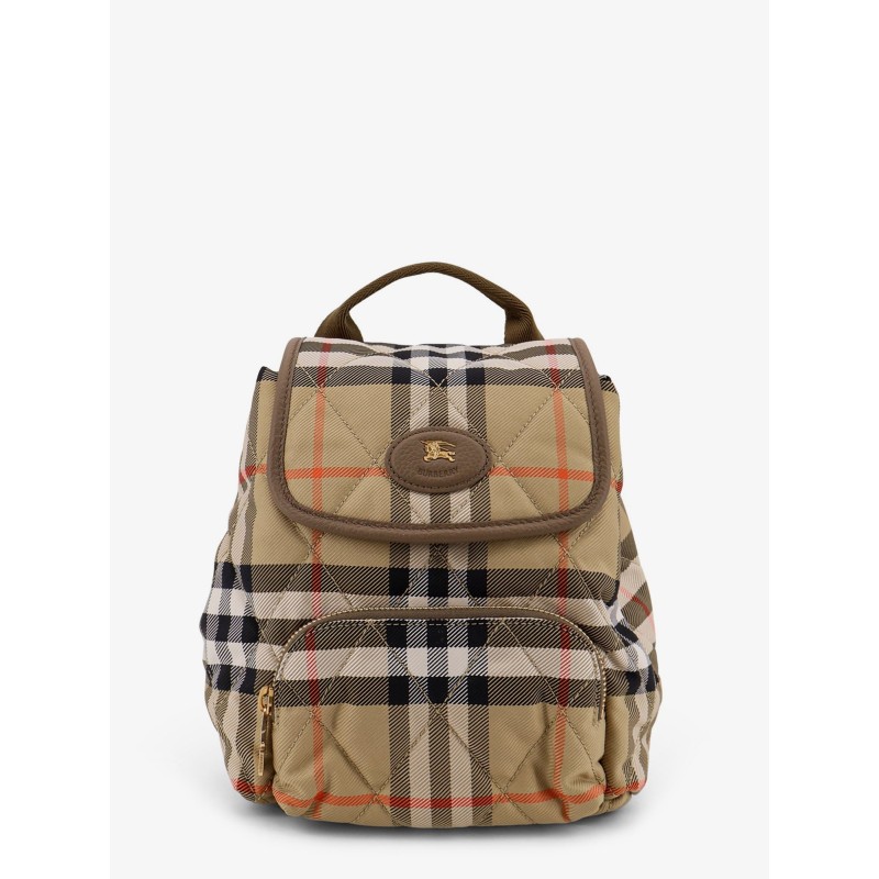 Horseshoe nylon backpack with check pattern