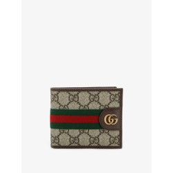 Coated canvas wallet with GG motif