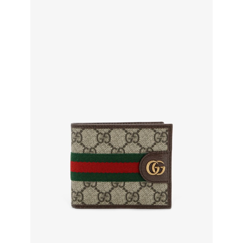 Coated canvas wallet with GG motif