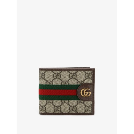 Coated canvas wallet with GG motif