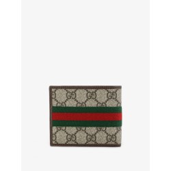 Coated canvas wallet with GG motif
