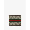 Coated canvas wallet with GG motif