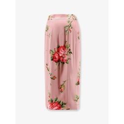 Stretch silk long skirt