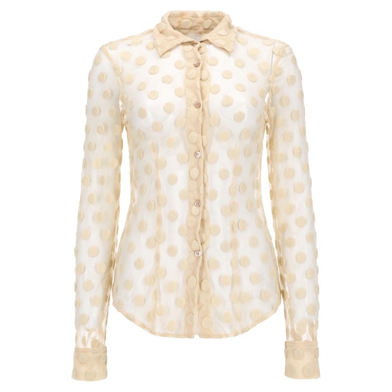 CAMICIA IN MESH A POIS